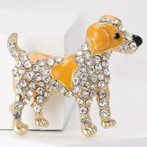 Sparkling Rhinestones Dog Brooch